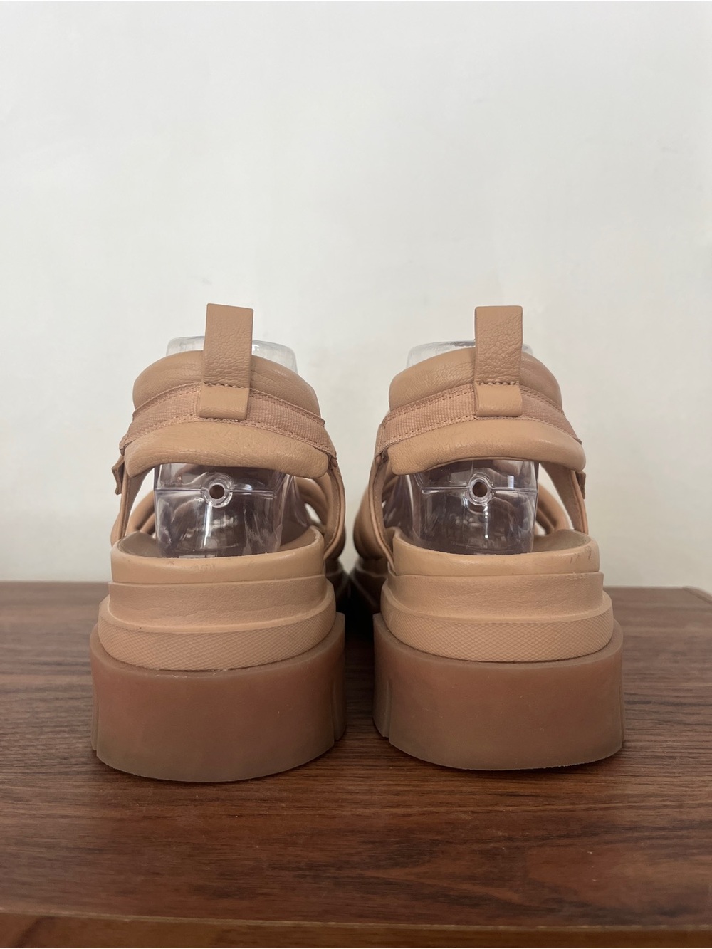 ASH Leather Shark Beige Fisherman Platform Sandals Neutrals Boho EU40 Lug Sole - Picture 7 of 8